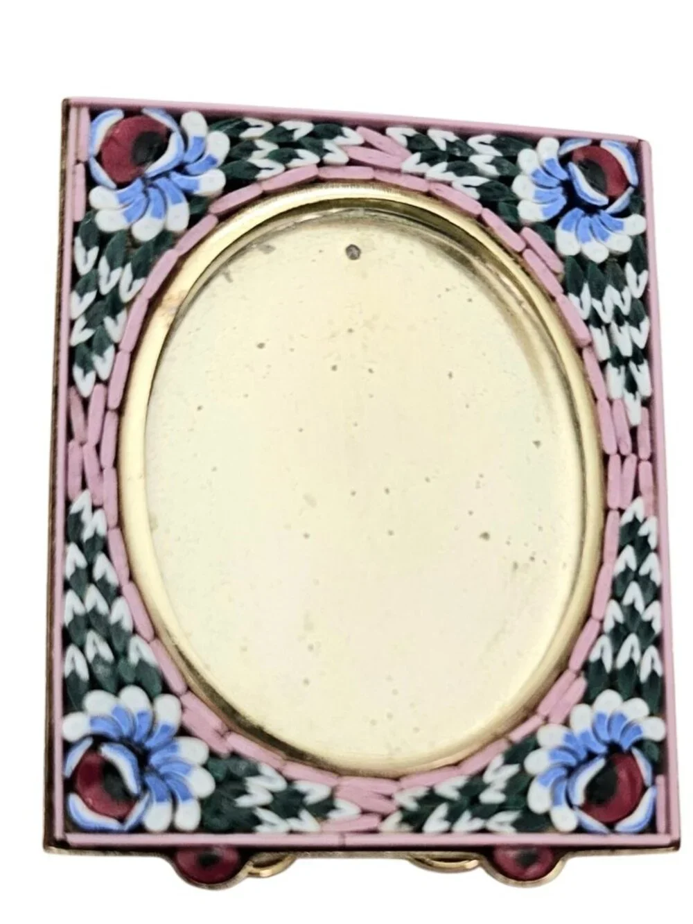 Mosaic Miniature Photo Frame Pink Blue Green Glass Chip, J110